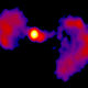 TXS 0128 visto a 15,4 gigahercios, según lo observado por el observatorio Very Long Baseline Array (VLBA).